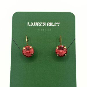 Handmade Peachy Pink Swarovski Crystal Drop Earrings | Gold Plated, Nickel-Free